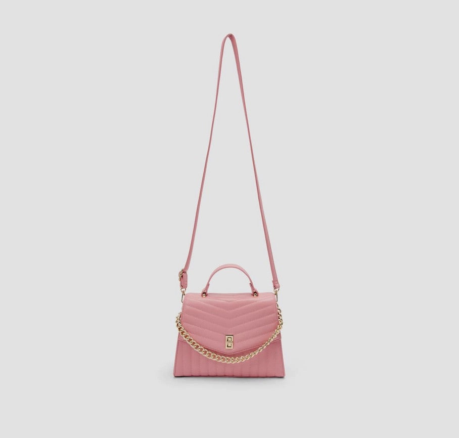 Brooklyn Quilted Satchel- Bubblegum Pink