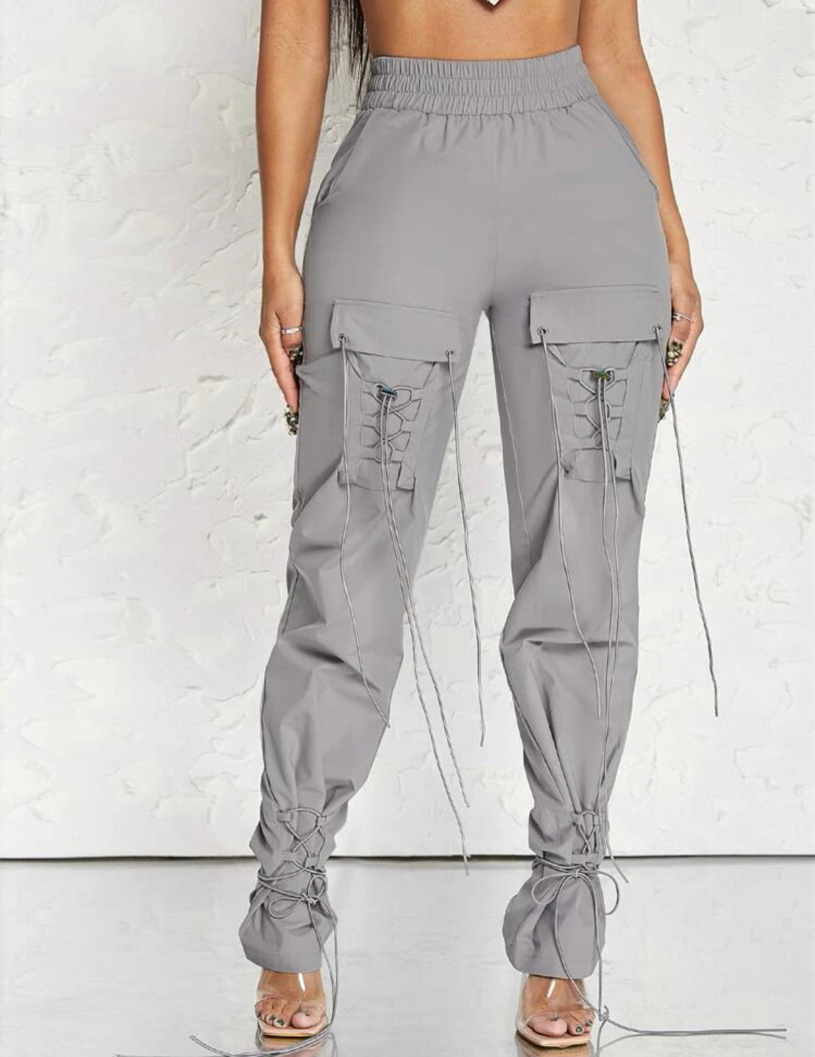 Mona Lace Up Jogger Pants