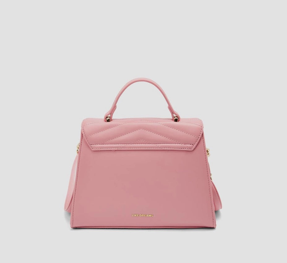 Brooklyn Quilted Satchel- Bubblegum Pink