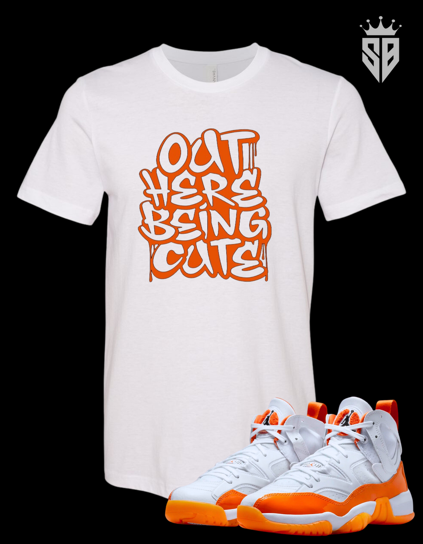 "Out Here Being Cute" Tee- Orange