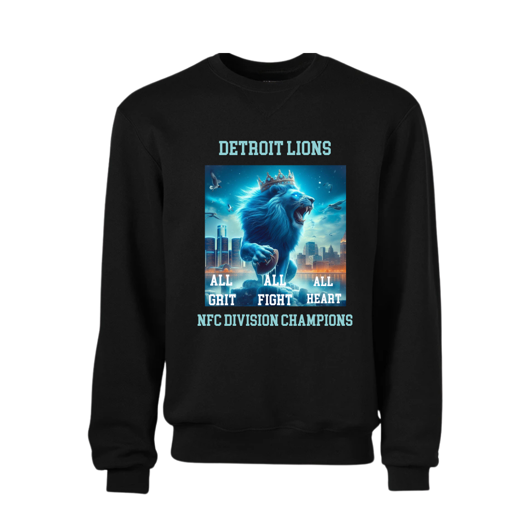 Detroit Lions NFC Champion Crewneck- Black