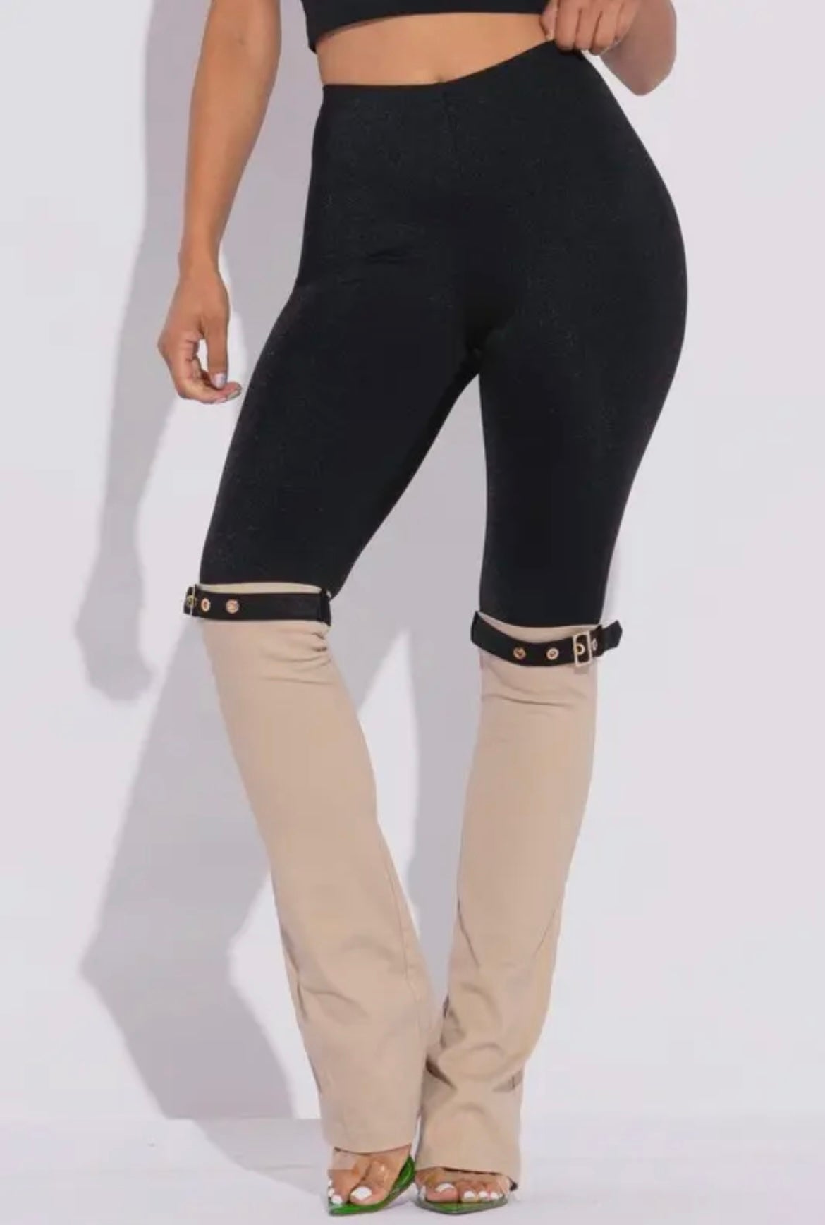 Buckle Up Contrast Pants