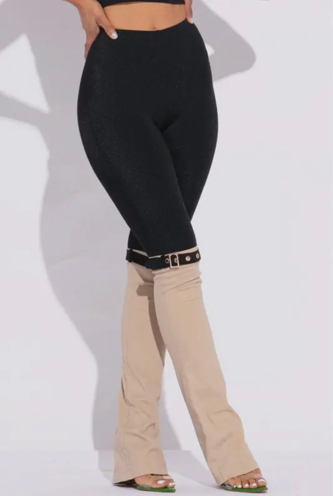 Buckle Up Contrast Pants