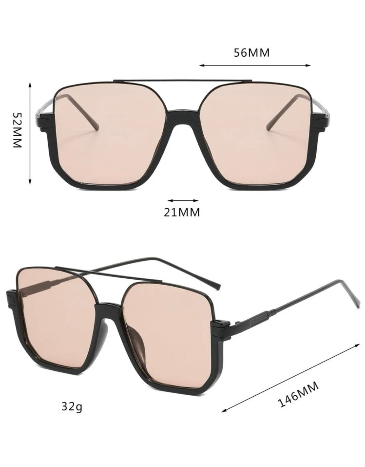 Valentina Vintage Sunglasses- Black