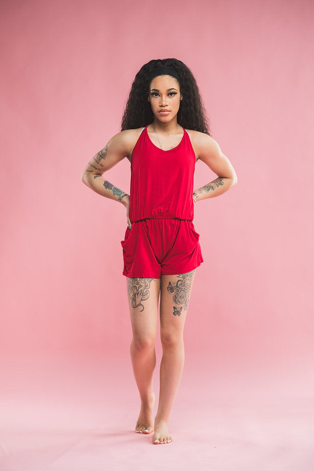 Women's Red Romper