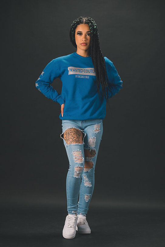 Wanted Couture Crewneck- Blue