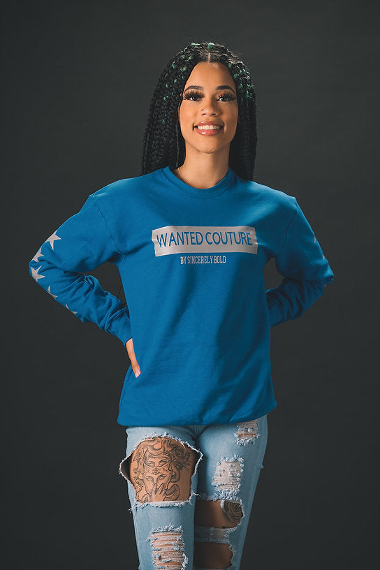 Wanted Couture Crewneck- Blue