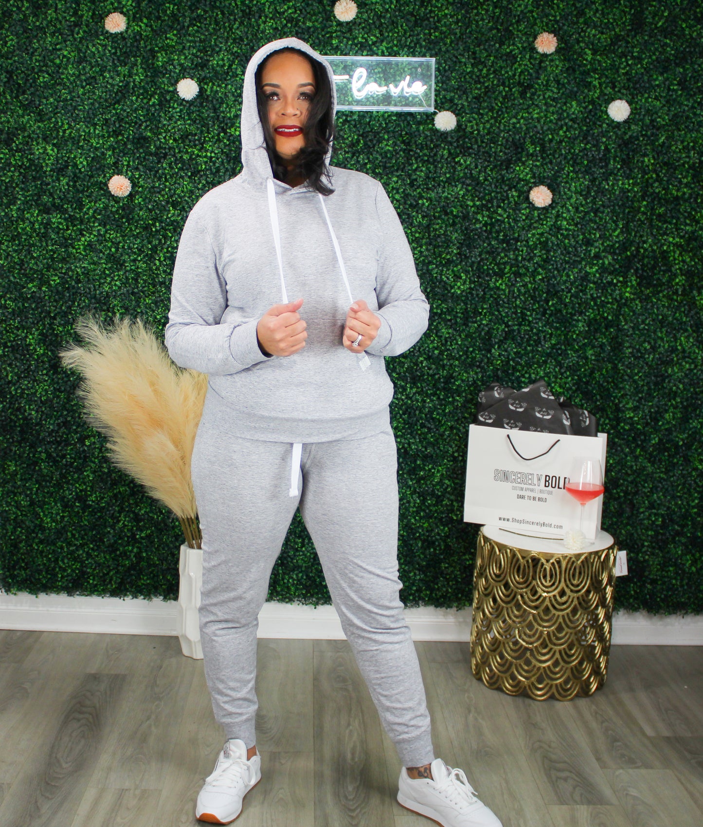 "Stay Chill" Jogger Set- Heather Grey