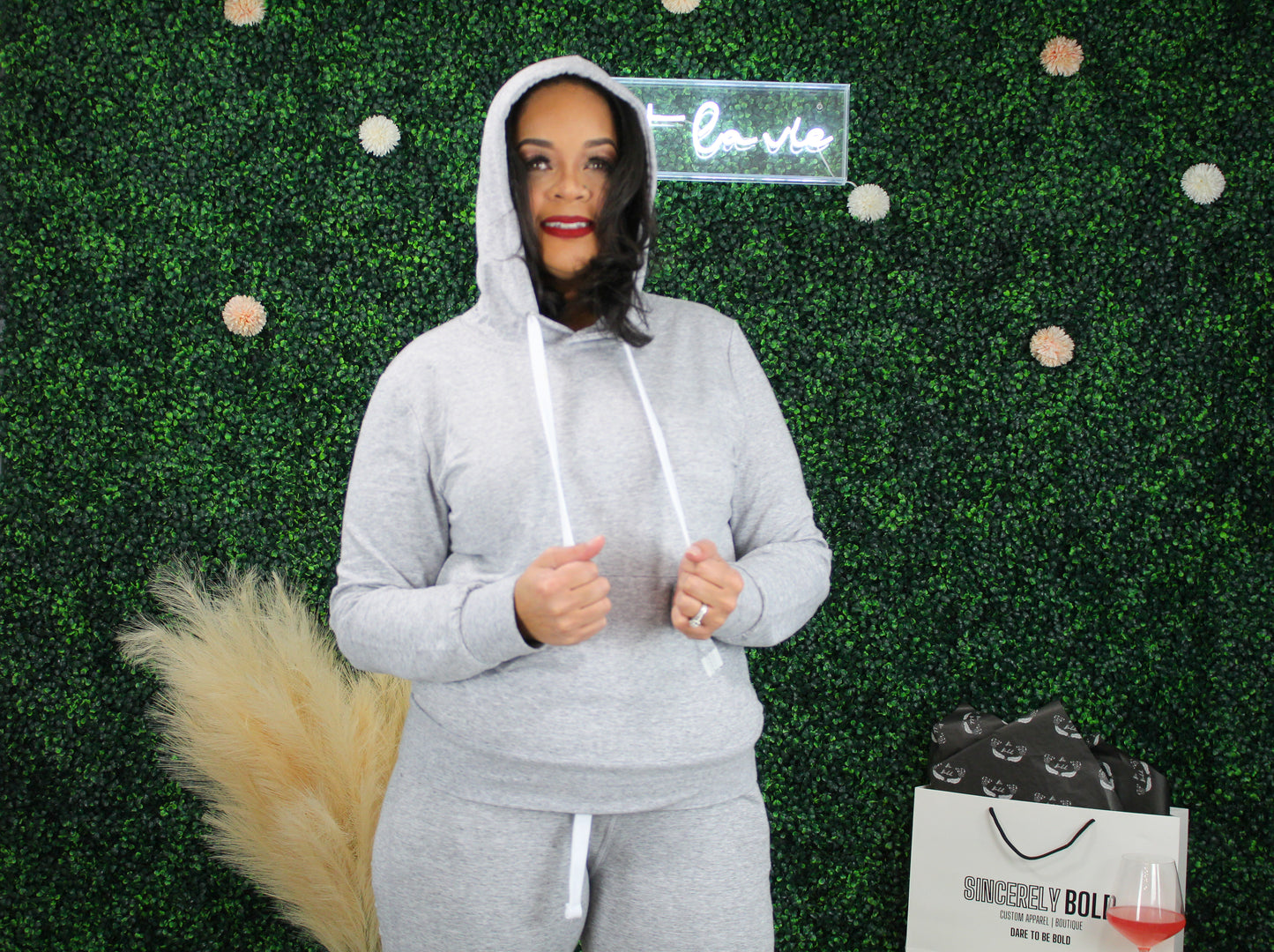 "Stay Chill" Jogger Set- Heather Grey