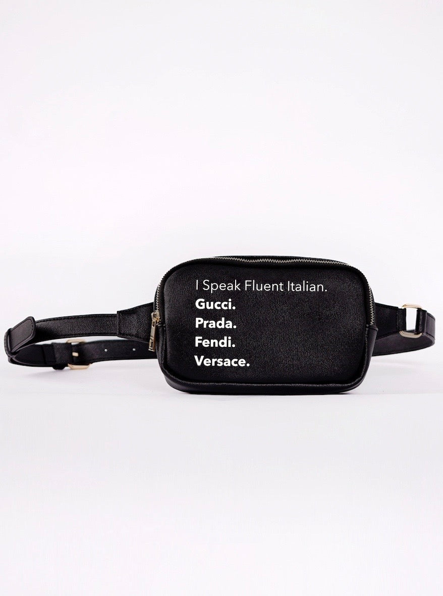 "Nouveau Riche Fannie Bag" Black Fluent Italian