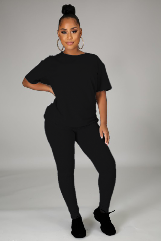 "Out N About" 2 Piece Legging Set - Black