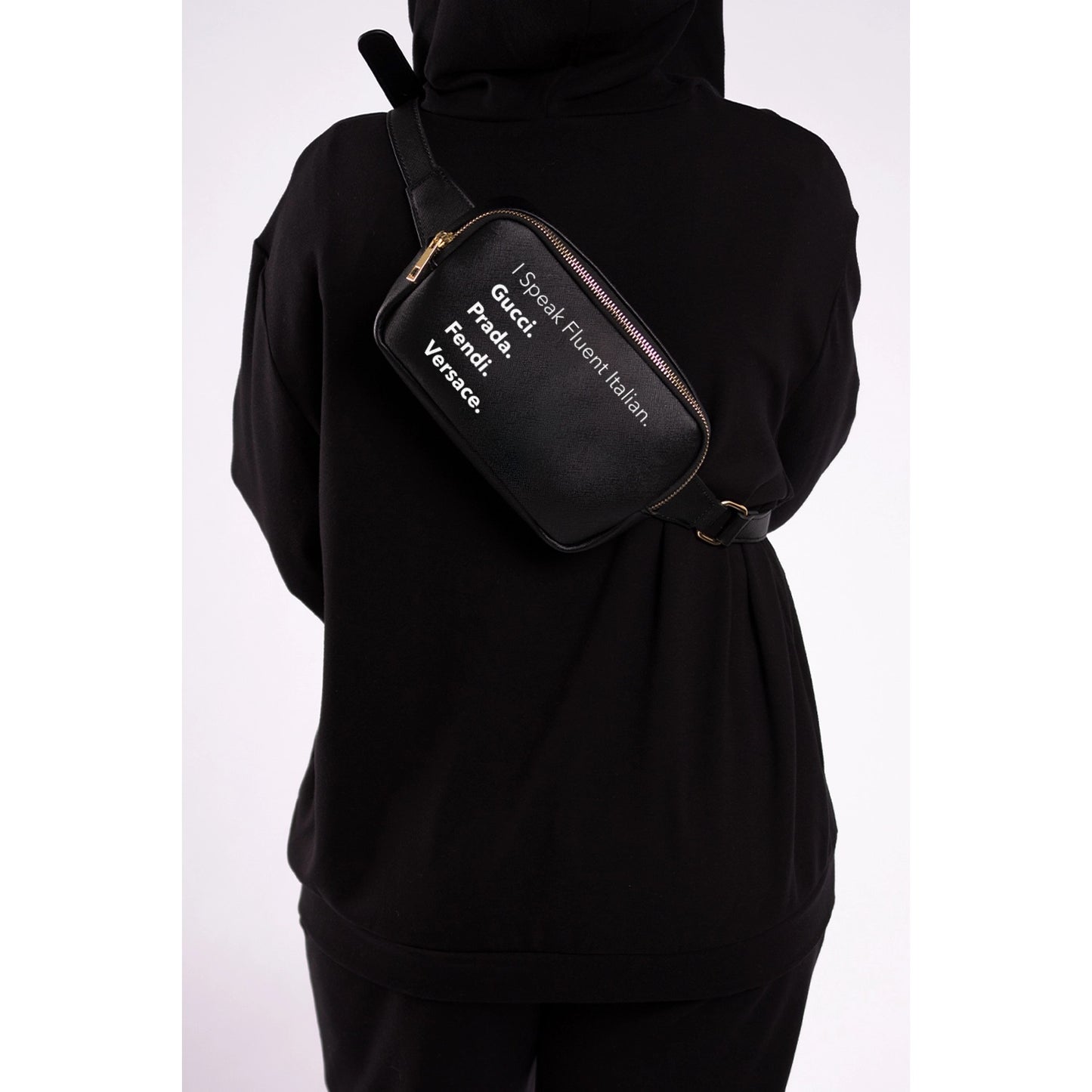 "Nouveau Riche Fannie Bag" Black Fluent Italian