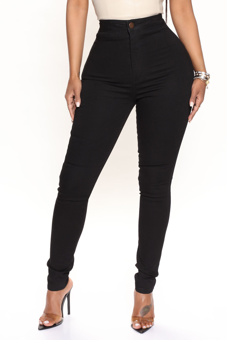 Stella High Waist Skinny Jeans- Black