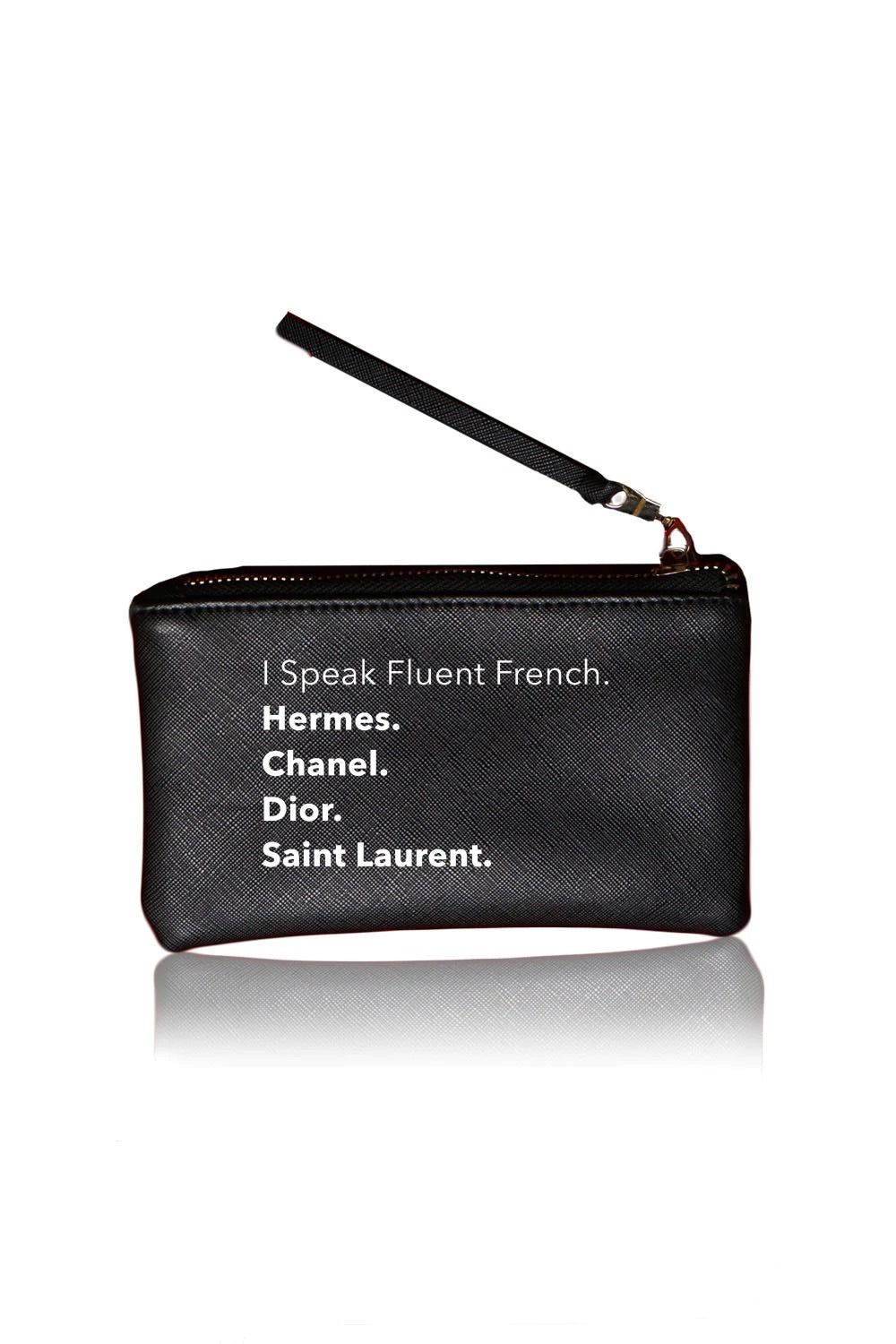 "Nouveau Riche Luxe Pouch"- Fluent French Black