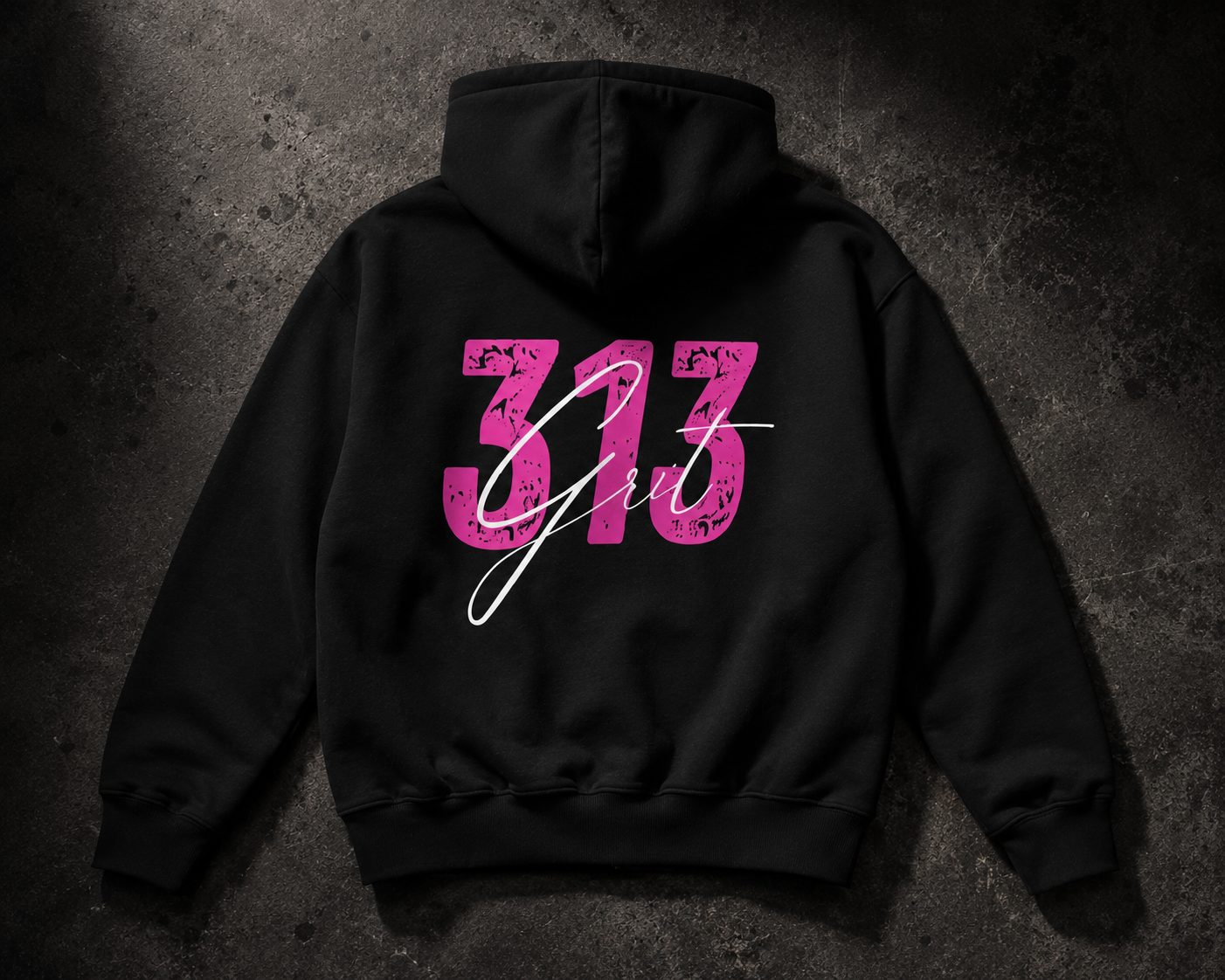 Detroit Grit Hoodie- Pink