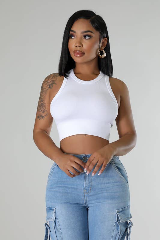 Aurora Seamless Crop Top: White