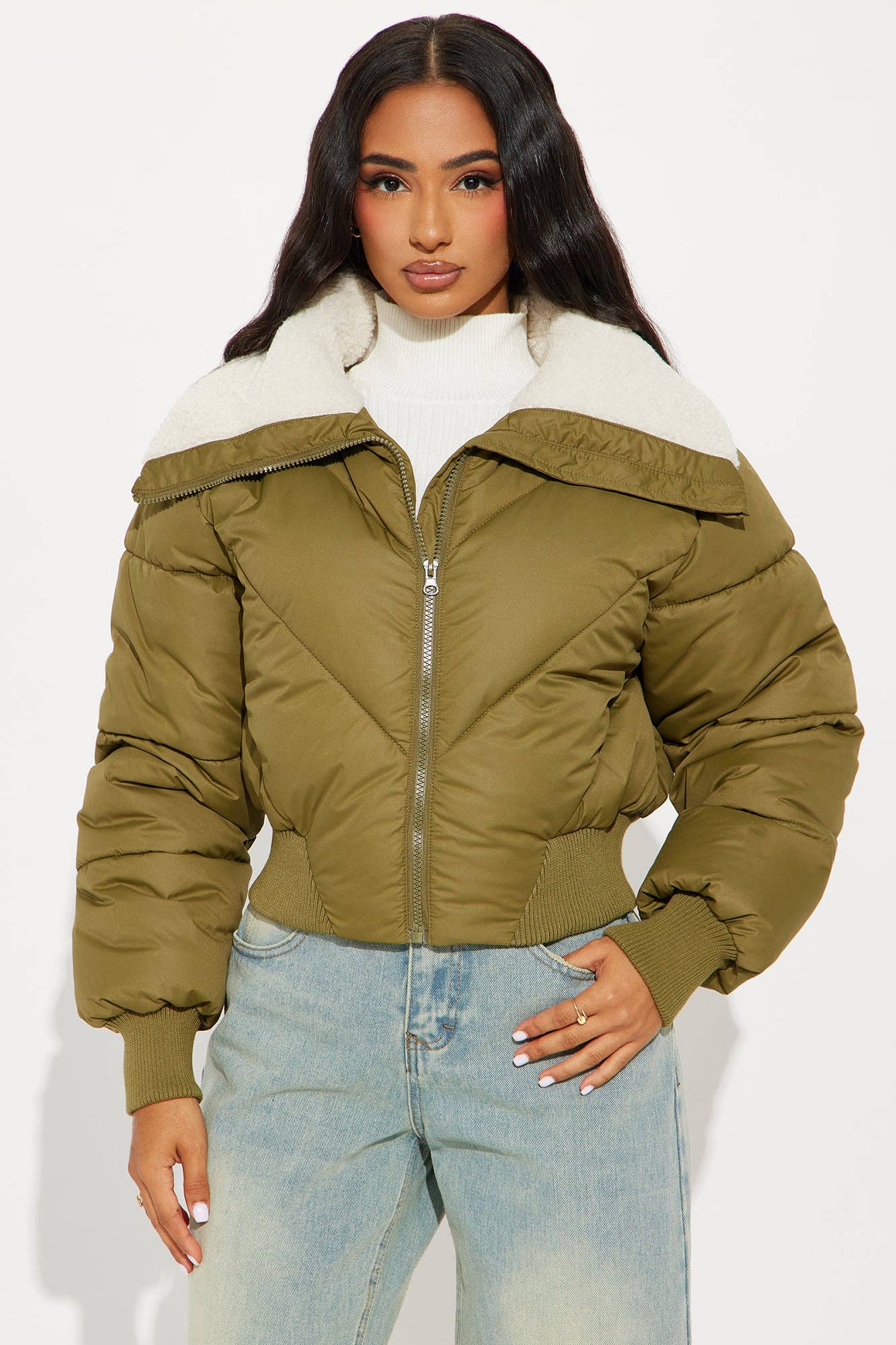 Stormie Sherpa Collar Puffer Jacket