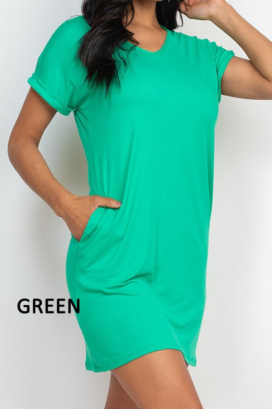 Green T-Shirt Dress 