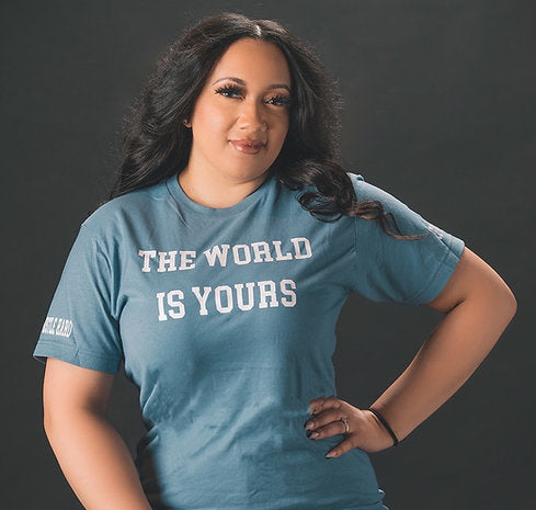 The World is Yours... Don Life Tee- Cadet Blue